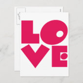 Liefde in grote roze letters feestdagenkaart (Voorkant / Achterkant)