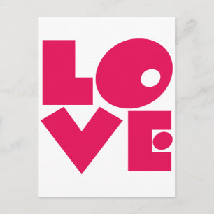 Liefde in grote roze letters feestdagenkaart