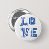Liefde in Grungy Urban Blue Ronde Button 5,7 Cm (Voorkant /achterkant)