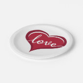 liefde in hart valentijn papieren bordje (Gekanteld)