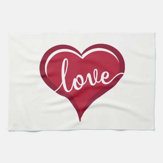 liefde in hart valentijn theedoek (Horizontaal)