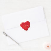 Liefde in hartvormige rode afdichting ronde sticker (Envelop)