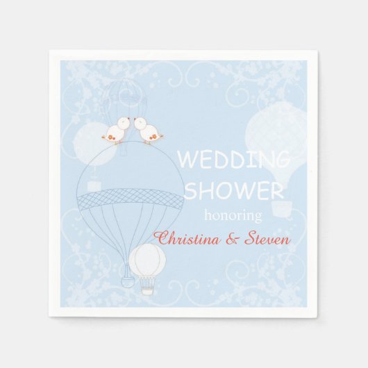 Liefde in het Air Baby Blue Vrijgezellenfeest Servetten (Voorkant)