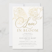 Liefde in het Bloom Gold Peony Sketch Vrijgezellen Kaart (Voorkant)