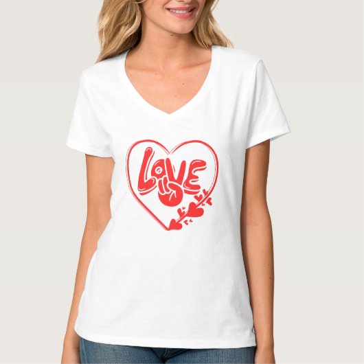 Liefde in het hart - Red Vibe T-shirt door Freefit (Voorkant)