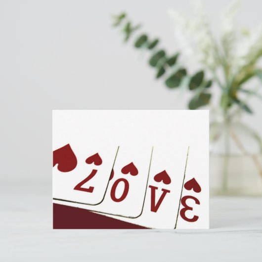 Liefde in het hart speelkaarten briefkaart (Staand voorkant)