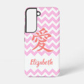 Liefde in het Japans met Chevron Patroon Samsung Galaxy Hoesje (Achterkant)