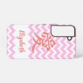 Liefde in het Japans met Chevron Patroon Samsung Galaxy Hoesje (Achterkant horizontaal)