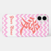 Liefde in het Japans met roze Chevron Patroon Case-Mate iPhone Case (Achterkant (horizontaal))