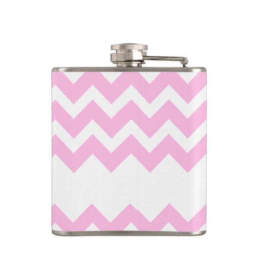 Liefde in het Japans met roze Chevron Patroon Heupfles (Achterkant)