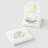 Liefde in het oog:  romantische schoonheid. stenen onderzetter (Zijkant)