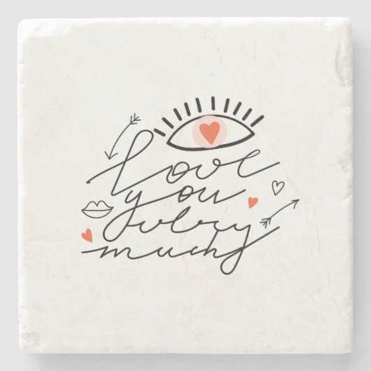 Liefde in het oog:  romantische schoonheid. stenen onderzetter (Voorkant)