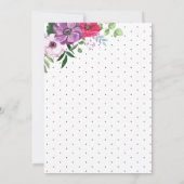 Liefde in het Paarse Bloom Pink Floral Vrijgezelle Kaart (Achterkant)