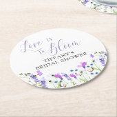 Liefde in het Paarse Vrijgezellenfeest Bloom Wildf Ronde Kartonnen Onderzetter (Gebogen)