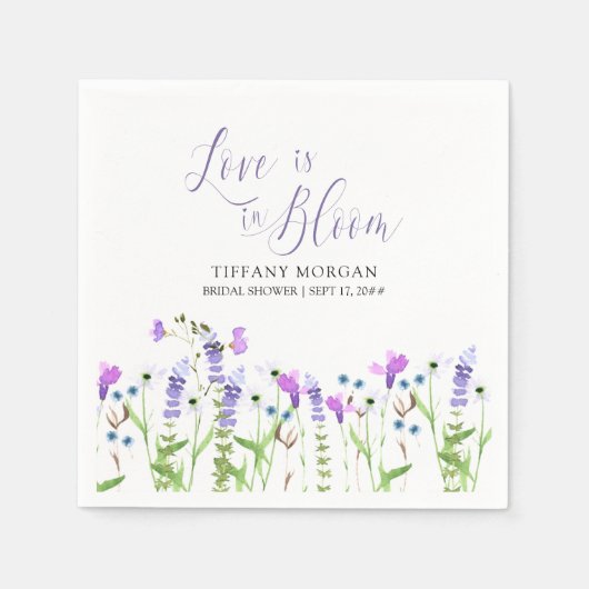Liefde in het Paarse Vrijgezellenfeest Bloom Wildf Servet (Voorkant)