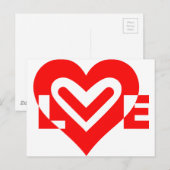 Liefde in het rood briefkaart (Voorkant / Achterkant)