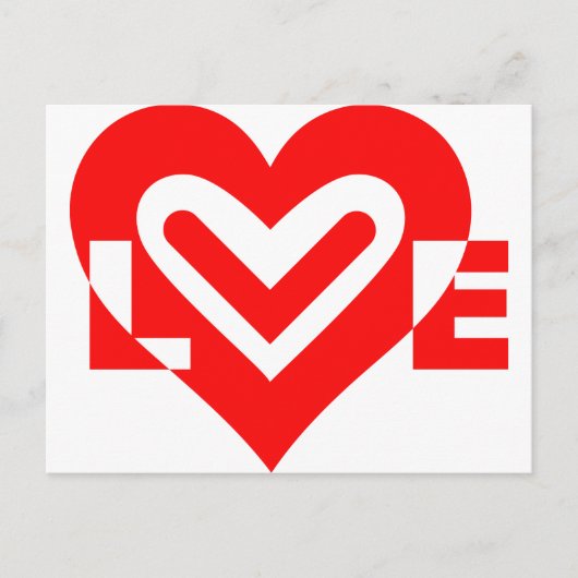 Liefde in het rood briefkaart (Voorkant)