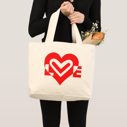 Liefde in het rood grote tote bag (Voorkant (product))