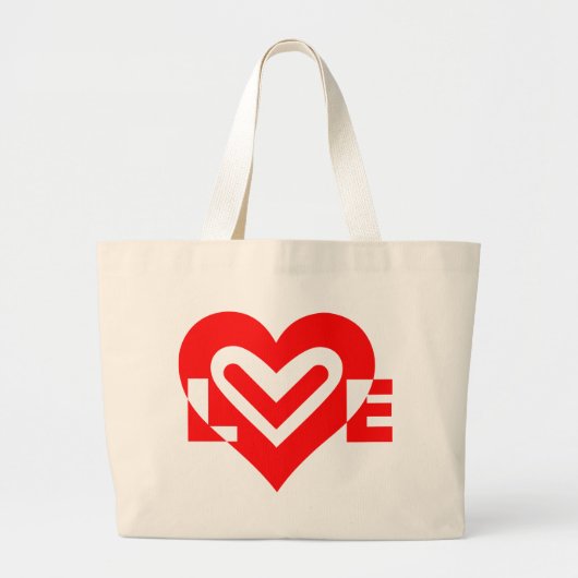 Liefde in het rood grote tote bag (Voorkant)