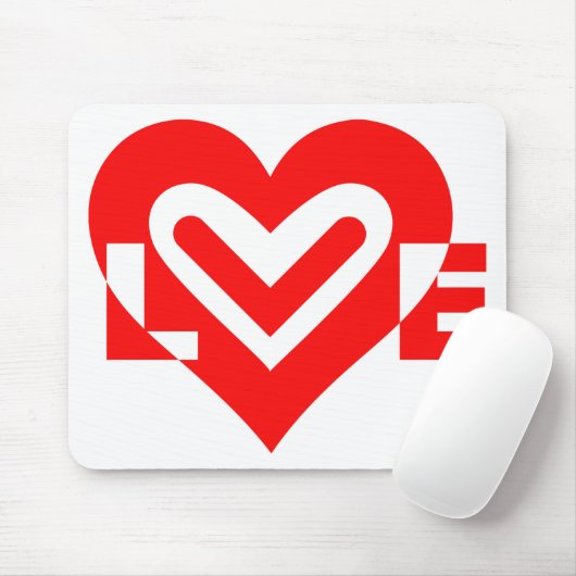 Liefde in het rood muismat (Met muis)