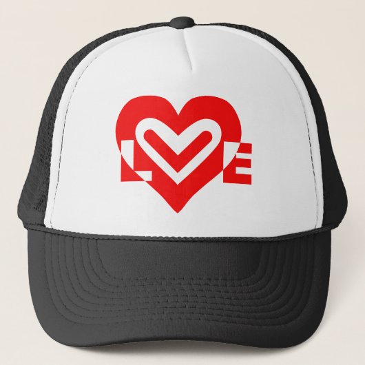 Liefde in het rood trucker pet (Voorkant)