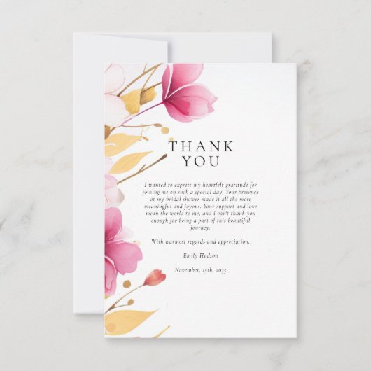 Liefde in het Vrijgezellenfeest Bloom Bedankkaart (Voorkant)