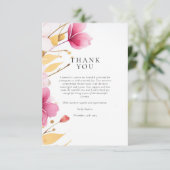 Liefde in het Vrijgezellenfeest Bloom Bedankkaart (Staand voorkant)