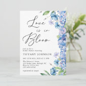 Liefde in het Vrijgezellenfeest Bloom Blue Hydrang Kaart (Staand voorkant)