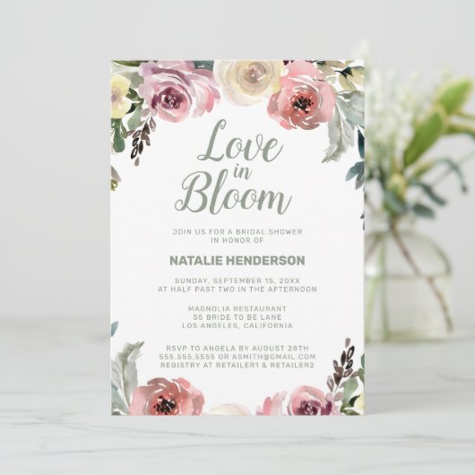 Liefde in het Vrijgezellenfeest Bloom Kaart (Staand voorkant)