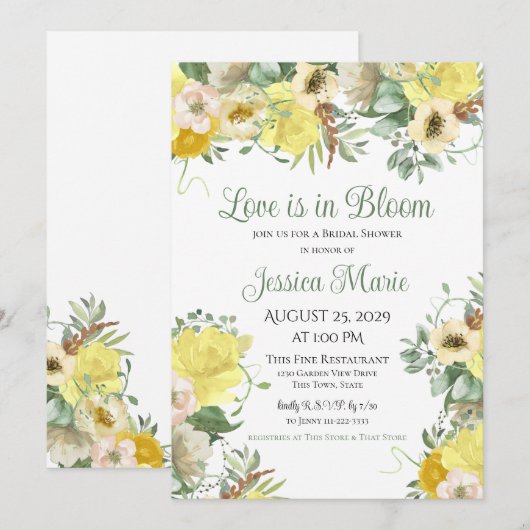 Liefde in het Vrijgezellenfeest Bloom Kaart (Voorkant / Achterkant)