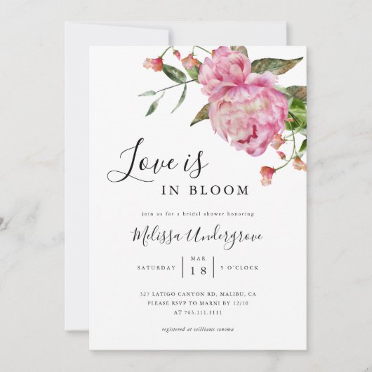 Liefde in het Vrijgezellenfeest Bloom Kaart (Voorkant)