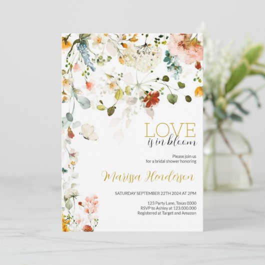 Liefde in het Vrijgezellenfeest Bloom Kaart (Staand voorkant)