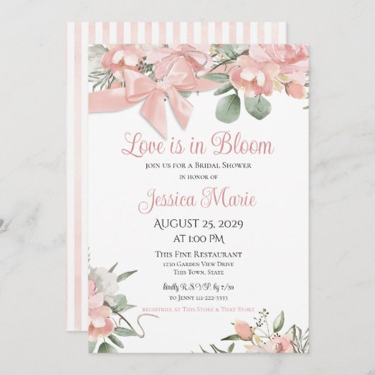 Liefde in het Vrijgezellenfeest Bloom Kaart (Voorkant / Achterkant)