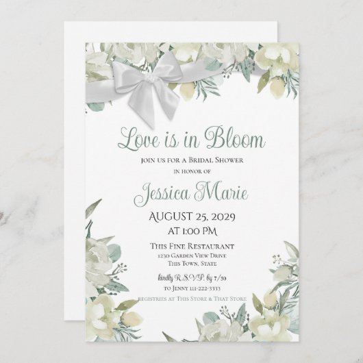 Liefde in het Vrijgezellenfeest Bloom Kaart (Voorkant / Achterkant)