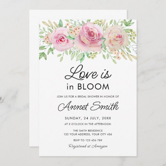 Liefde in het Vrijgezellenfeest Bloom Kaart (Voorkant / Achterkant)