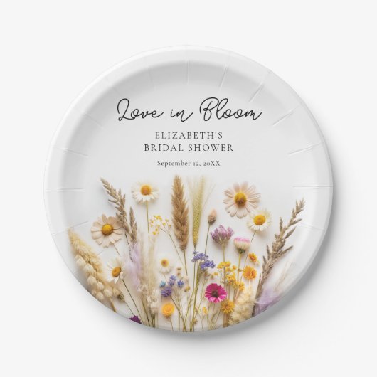 Liefde in het Vrijgezellenfeest Bloom Papieren Bordje (Voorkant)