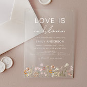 Liefde in het Vrijgezellenfeest Bloom Wildflower Acryl Uitnodigingen