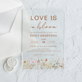 Liefde in het Vrijgezellenfeest Bloom Wildflower Acryl Uitnodigingen