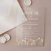 Liefde in het Vrijgezellenfeest Bloom Wildflower Acryl Uitnodigingen