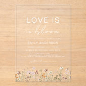 Liefde in het Vrijgezellenfeest Bloom Wildflower Acryl Uitnodigingen (Voorkant)