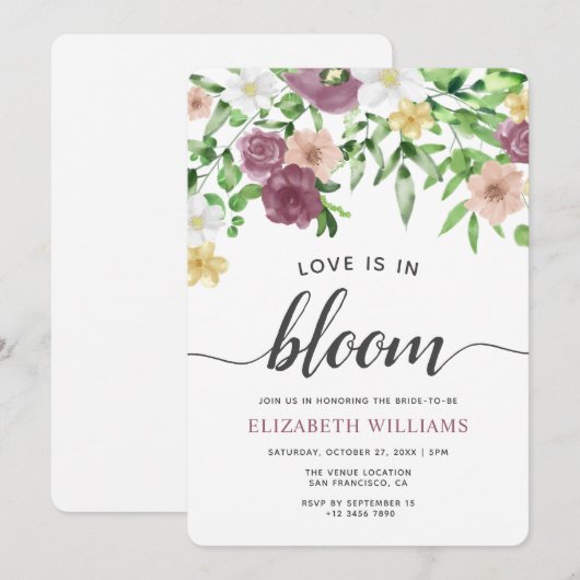 Liefde in het Vrijgezellenfeest Bloom Wildflower G Kaart (Voorkant / Achterkant)