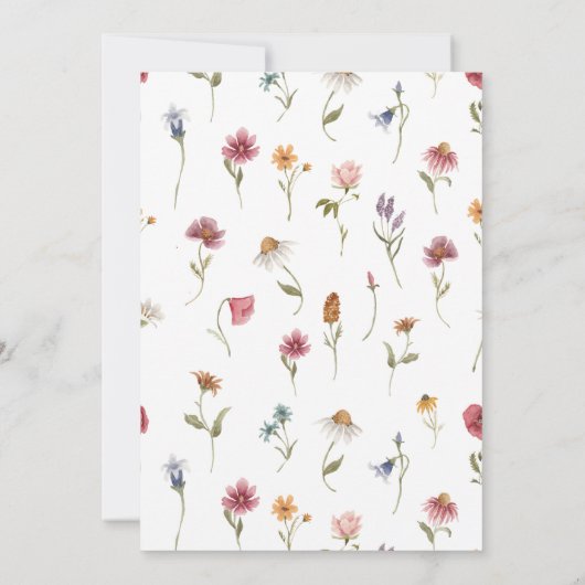 Liefde in het Vrijgezellenfeest Bloom Wildflower Kaart (Achterkant)