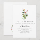 Liefde in het Vrijgezellenfeest Bloom Wildflower Kaart (Voorkant / Achterkant)