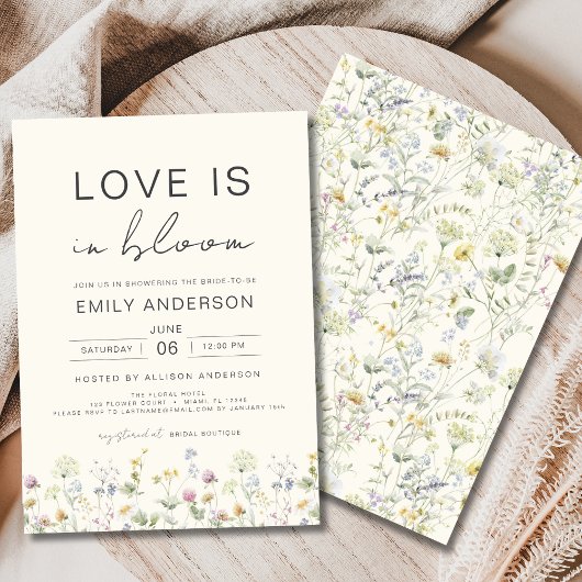 Liefde in het Vrijgezellenfeest Bloom Wildflower Kaart