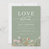 Liefde in het Vrijgezellenfeest Bloom Wildflower Kaart (Voorkant)