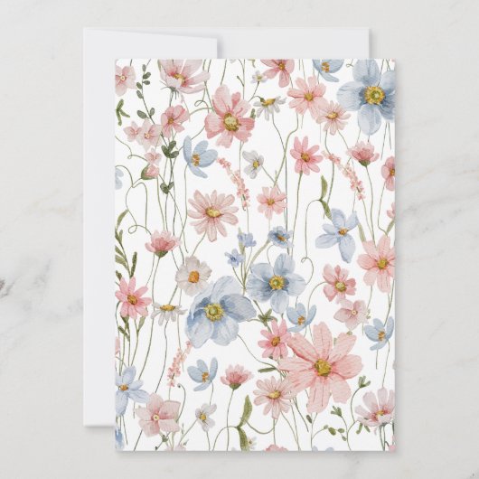 Liefde in het Vrijgezellenfeest Bloom Wildflower Kaart (Achterkant)