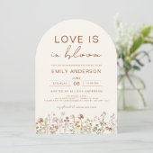 Liefde in het Vrijgezellenfeest Bloom Wildflower Kaart (Staand voorkant)