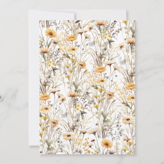 Liefde in het Vrijgezellenfeest Bloom Wildflower Kaart (Achterkant)