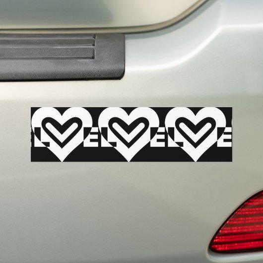 Liefde in het wit bumpersticker (Op auto)