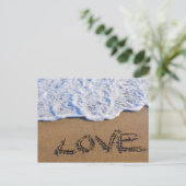 Liefde in het zand geschreven briefkaart (Staand voorkant)